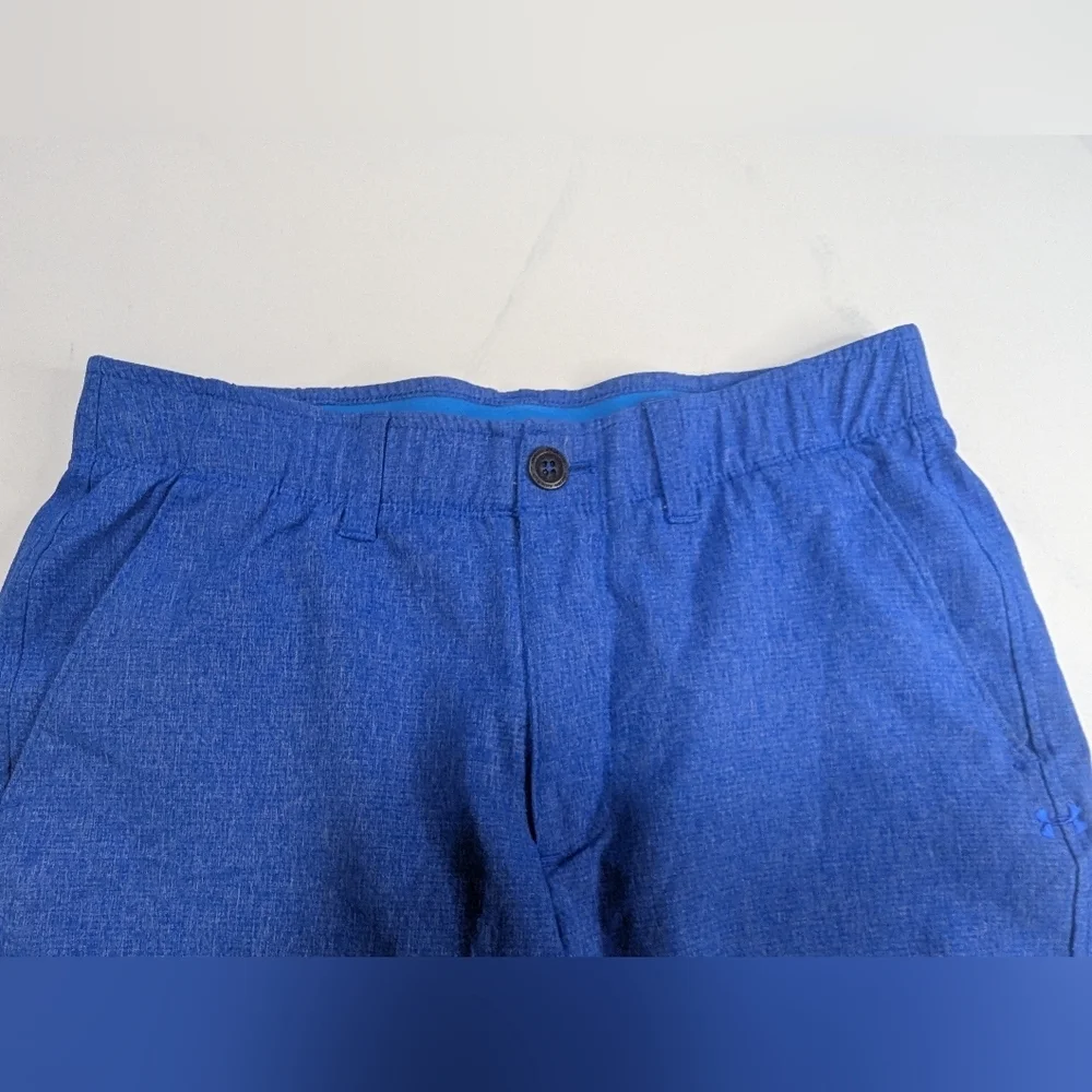 Under Armour Mens Match Play Vented Golf Shorts 30 Blue Elastic Waist Heatgear